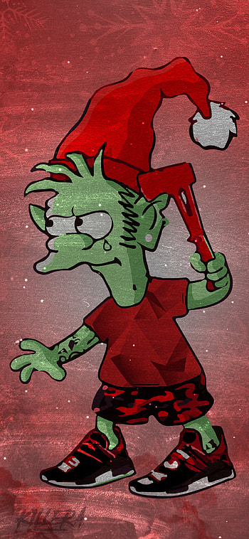 Bart Natalino, stitch, art, dezembro, cartoon, Simpsons, christmas, desenho, red, natal, games, geometric, Homer, camisa de time, killer, time, anination, elfo, kids HD phone wallpaper