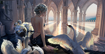Swan Princess, Swan, princess, fantasy, queen HD wallpaper