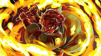 Hinokami Kagura Tanjiro Kamado With Sword Demon Slayer Kimetsu no Yaiba HD wallpaper