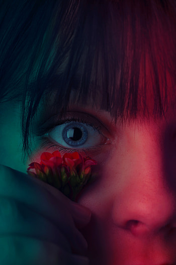Flower, Macro, Close-Up, Girl, Face, Eye HD phone wallpaper