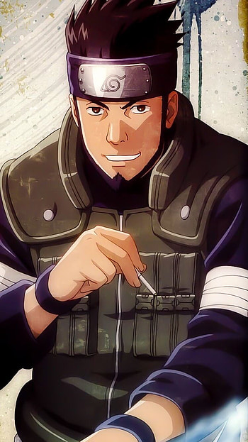 Asuma, naruto, sarutobiasuma, art, graph, collar, japan, anime HD phone wallpaper