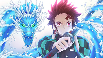 Pink Eyes Tanjiro Kamado With Sword Demon Slayer Kimetsu no Yaiba HD wallpaper
