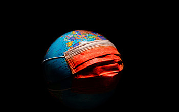 pandemic, masked globe, epidemic, mask mode, pandemic concepts, Covid-19, combating Covid-19, global pandemic HD wallpaper