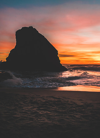 Sunset, Rock, Dark, Lump HD phone wallpaper