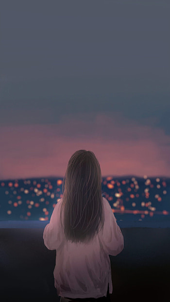 Alone Girl Anime, Anime Girl Alone Light HD phone wallpaper