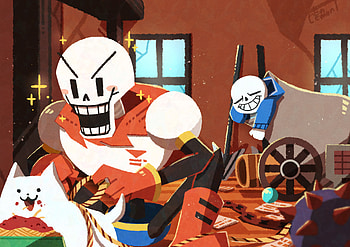 Undertale Legends: Papyrus, Sans & Annoying Dog in Ultra, Sans (Undertale), Papyrus (Undertale), video game, Undertale HD wallpaper