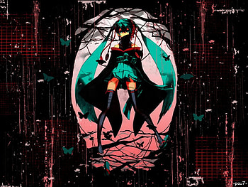 Dark Miku, miku, 01, hatsune, vocaloid, dark HD wallpaper