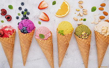 Ice Cream, almonds, nuts, fruits HD wallpaper
