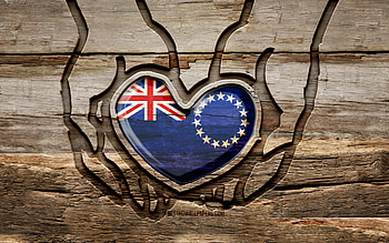I love Cook Islands, , wooden carving hands, Day of Cook Islands, Cook Islands flag, Flag of Cook Islands, Take care Cook Islands, creative, Cook Islands flag in hand, wood carving, Oceanian countries, Cook Islands HD wallpaper