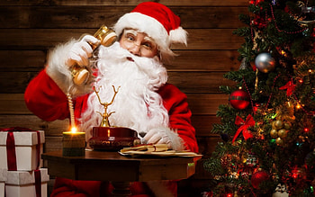 Santa Claus, white, old man, craciun, christmas, red, santa, tree HD wallpaper