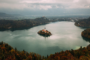 Nature, Lock, Horizon, Lake, Island HD wallpaper