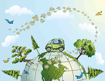 EARTH GOING GREEN, trees, earth, green, driving HD wallpaper