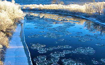 Nature, Rivers, Ice, Shore, Forest, Frost, Lumps, Shores, Blocks HD wallpaper