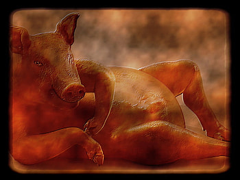Satanic pig in the oven, evilpig, scary, horror, nightmare, dark HD wallpaper