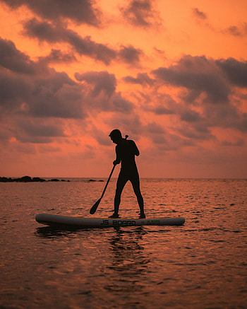 Water, Sunset, Dark, Silhouette, Boat, Human, Person, Loneliness HD phone wallpaper