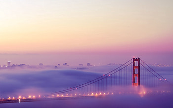 Cities, Lights, Fog, Bridge, San Francisco HD wallpaper