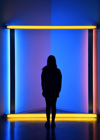 Silhouette, Miscellanea, Miscellaneous, Neon, Lamp, Glow, Lamps, Installation HD phone wallpaper