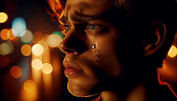 Tears in Focus: A Stunning Ultra, tears, portrait, emotions, night, lightning HD wallpaper
