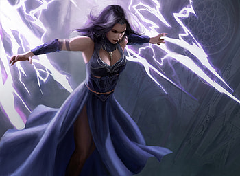 Lightning mage, Electrifying powers, Thunder strikes, Mage artwork HD wallpaper