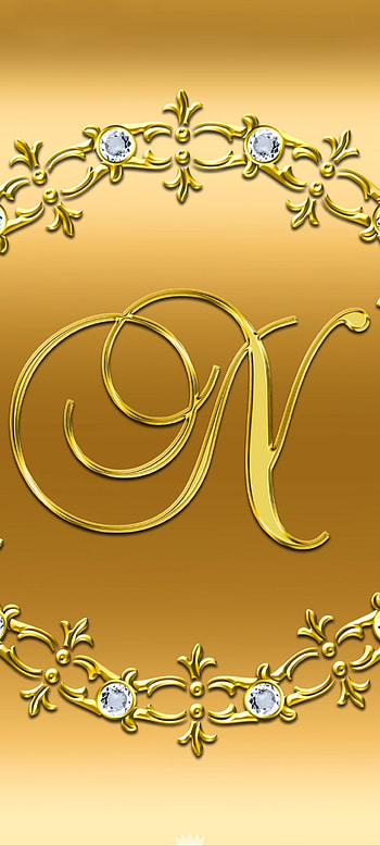 Letter N Gold, premium, luxury, Diamond, alphabet HD phone wallpaper