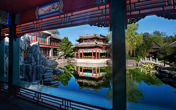 Temple, japanese, japan, oriental, lake HD wallpaper