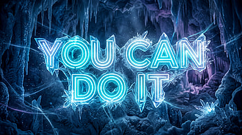 Neon Ice: 'YOU CAN DO IT' — Motivational, Neon Sign, Motivational Quote HD wallpaper