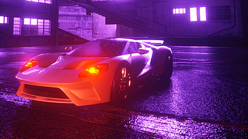 Vaporwave Lamborghini Car Digital Art HD wallpaper