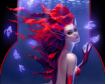 Mermaid, fantasy, art, woman HD wallpaper