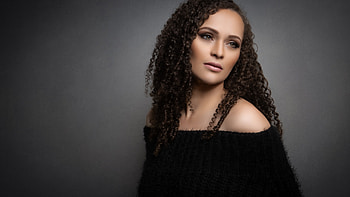 Black, Curly, Hair, Girl, Model, Women, Dark, Grey, Background, Pose, graphy Girls HD wallpaper