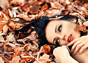 Beauty, model, autumn, leaf, girl, orange, alessandro di cicco, woman HD wallpaper