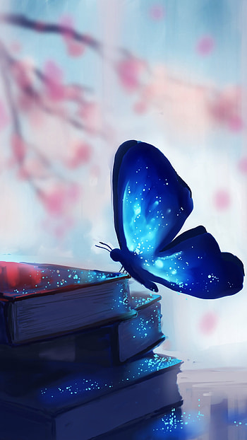 Butterfly colorful glowing fantasy artwork, Books, Sony Xperia HD phone wallpaper