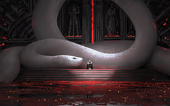 White Snake, White, Snake, art, Fantasy HD wallpaper