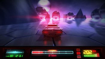 Race, synthwave, artwork, car HD wallpaper