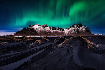 Northern lights, Stars, Mountains, Night, Sky, Iceland HD wallpaper