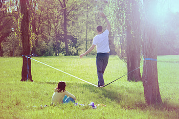 Slacklining, Muscle workout, Balance training, Core strength HD wallpaper