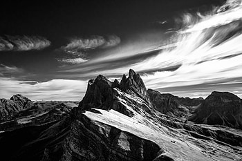 Nature, Sky, Italy, Mountain, Vertex, Top, Bw, Chb HD wallpaper