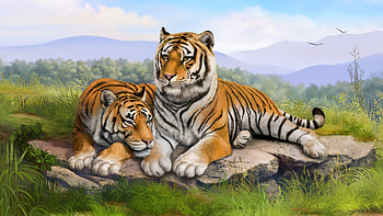 Tigers Art, tigers, artist, art, digital-art HD wallpaper