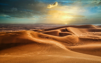 Desert, sand, nature, sunset HD wallpaper