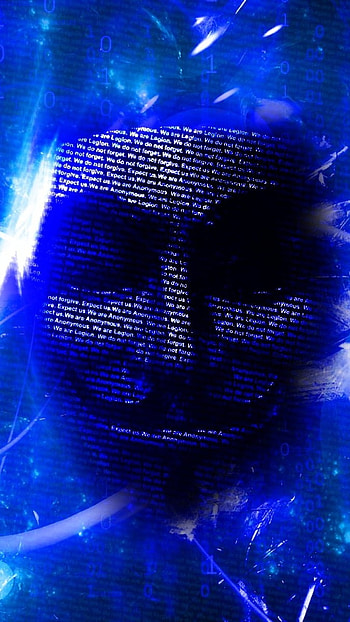 Hacker, Blue Background, face HD phone wallpaper
