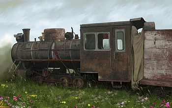 Old Train, abandoned, old, rusting, engine, train HD wallpaper