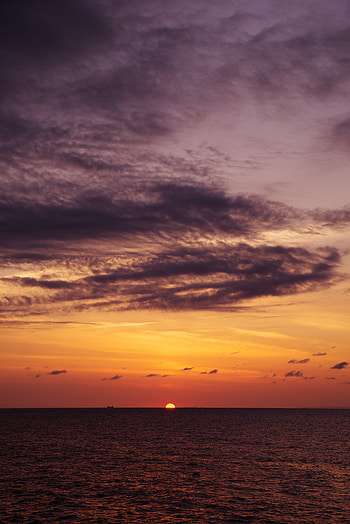 Nature, Water, Sunset, Sun, Horizon, Glare HD phone wallpaper