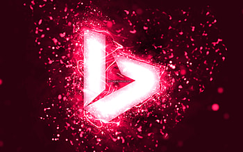 Bing pink logo, , pink neon lights, creative, pink abstract background, Bing logo, search system, Bing HD wallpaper