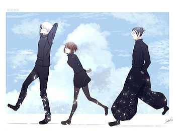 Jujutsu Kaisen Trio: Gojo, Geto & Shoko Anime, Suguru Geto, Shoko Ieiri, Satoru Gojo, Anime, Jujutsu Kaisen, Gojo & Geto HD wallpaper
