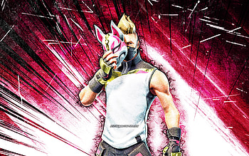 Drift, grunge art, Fortnite Battle Royale, Fortnite characters, purple abstract rays, Drift Skin, Fortnite, Drift Fortnite HD wallpaper