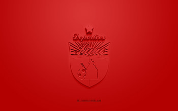 Deportivo Lara, creative 3D logo, red background, Venezuelan football team, Venezuelan Primera Division, Lara, Venezuela, 3d art, football, Deportivo Lara 3d logo HD wallpaper