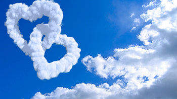 Cloud, Hearts HD wallpaper