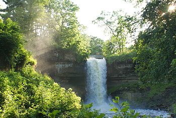 Nature, Trees, Summer, Waterfall, Cascade HD wallpaper