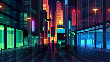 Neon Minimalist Metropolis — Artistic, artistic, minimalist HD wallpaper