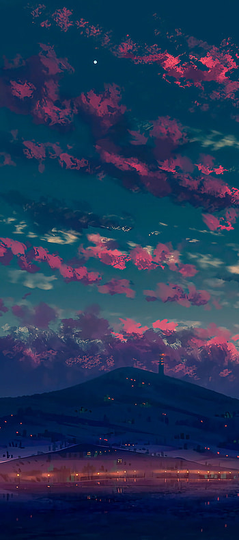 Art pic, atmosphere, cloud, rec, mood, sunset, vector, popular, vibes, anime, landscape HD phone wallpaper