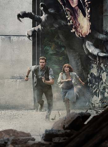 Chris Pratt, Bryce Dallas Howard, Jurassic World ride, Universal Studios HD phone wallpaper